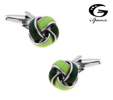 

iGame Factory Price Retail Cuff links Copper Material Green Color Knot Twisted Design Free Shipping
