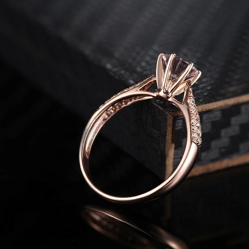 HELON Round Cut 6mm 0.59ct Elegant Morganite Ring Solid 14K Rose Gold Real Diamonds Ring Engagement Gemstone Unique Jewelry Ring
HELON Round Cut 6mm 0.59ct Elegant Morganite Ring Solid 14K Rose Gold Real Diamonds Ring Engagement Gemstone Unique Jewelry Ring