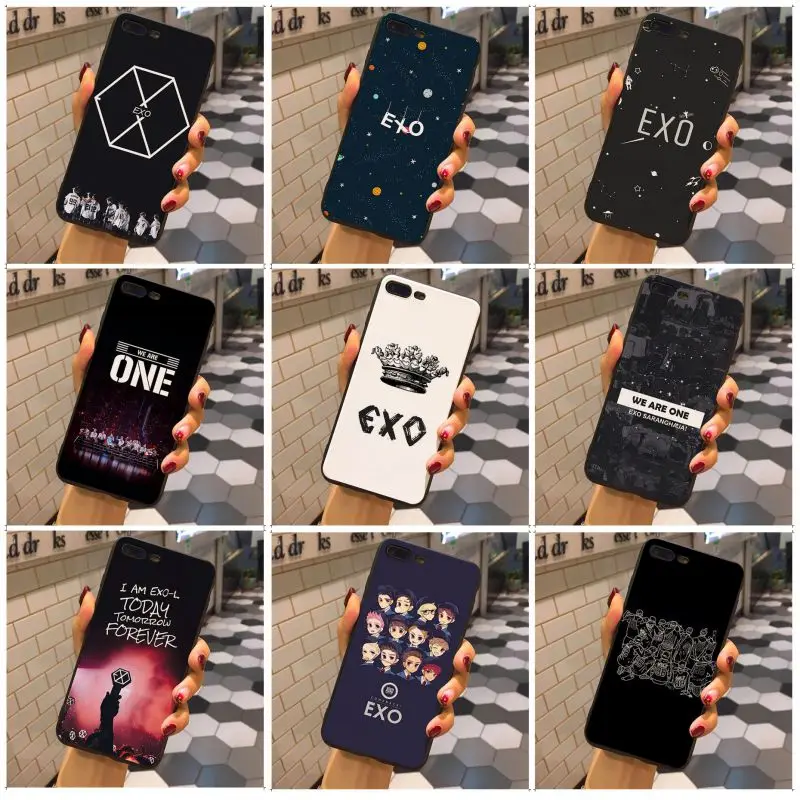 EXO Прекрасный черный мягкий ТПУ чехол для телефона iphone X XSMax XS XR 7 8plus 6s 6sPlus 6plus 5 5s SE 12