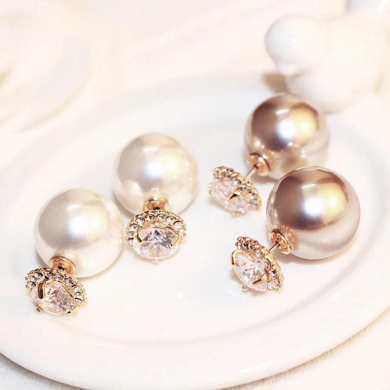 Double Simulated Pearl Ball Earrings White Crystal Flowers Rose Gold Color Two Sided Jewelry for Women Stud Earrings
Double Simulated Pearl Ball Earrings White Crystal Flowers Rose Gold Color Two Sided Jewelry for Women Stud Earrings