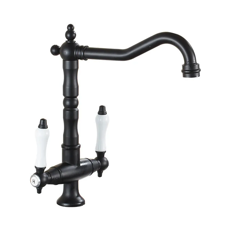 Kitchen Sink Faucets Brass Mixer Tap Hot & Cold Dual Handle Black/Gold/Antique/Chrome Rotating Spout Sink Water Crane Tap
Kitchen Sink Faucets Brass Mixer Tap Hot & Cold Dual Handle Black/Gold/Antique/Chrome Rotating Spout Sink Water Crane Tap