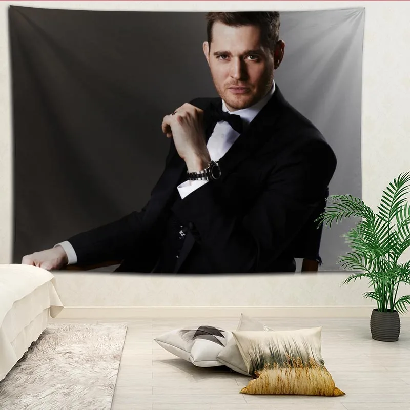 Custom Michael Buble printed Creative tapestry living room bedroom background wall fabric hanging painting small fresh
Custom Michael Buble printed Creative tapestry living room bedroom background wall fabric hanging painting small fresh