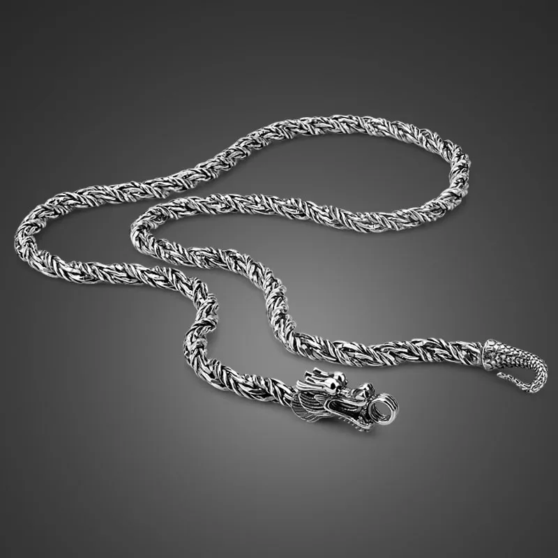 Retro man Thai silver dragon pendant 100% Solid 925 silver 5mm 56 dragon necklace.Sterling silver men necklace jewelry wholesale
Retro man Thai silver dragon pendant 100% Solid 925 silver 5mm 56 dragon necklace.Sterling silver men necklace jewelry wholesale