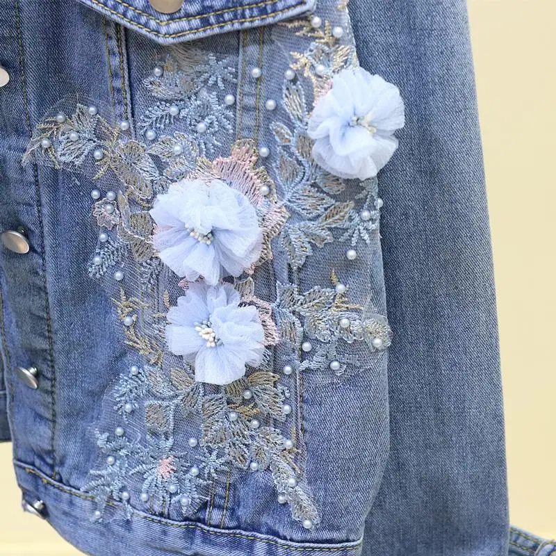 2019 Women Jacket Coat Flower Beading Pearl Long Sleeve Women Denim Jacket Top Quality Vintage Ripped Women Coat Chaqueta Mujer
2019 Women Jacket Coat Flower Beading Pearl Long Sleeve Women Denim Jacket Top Quality Vintage Ripped Women Coat Chaqueta Mujer