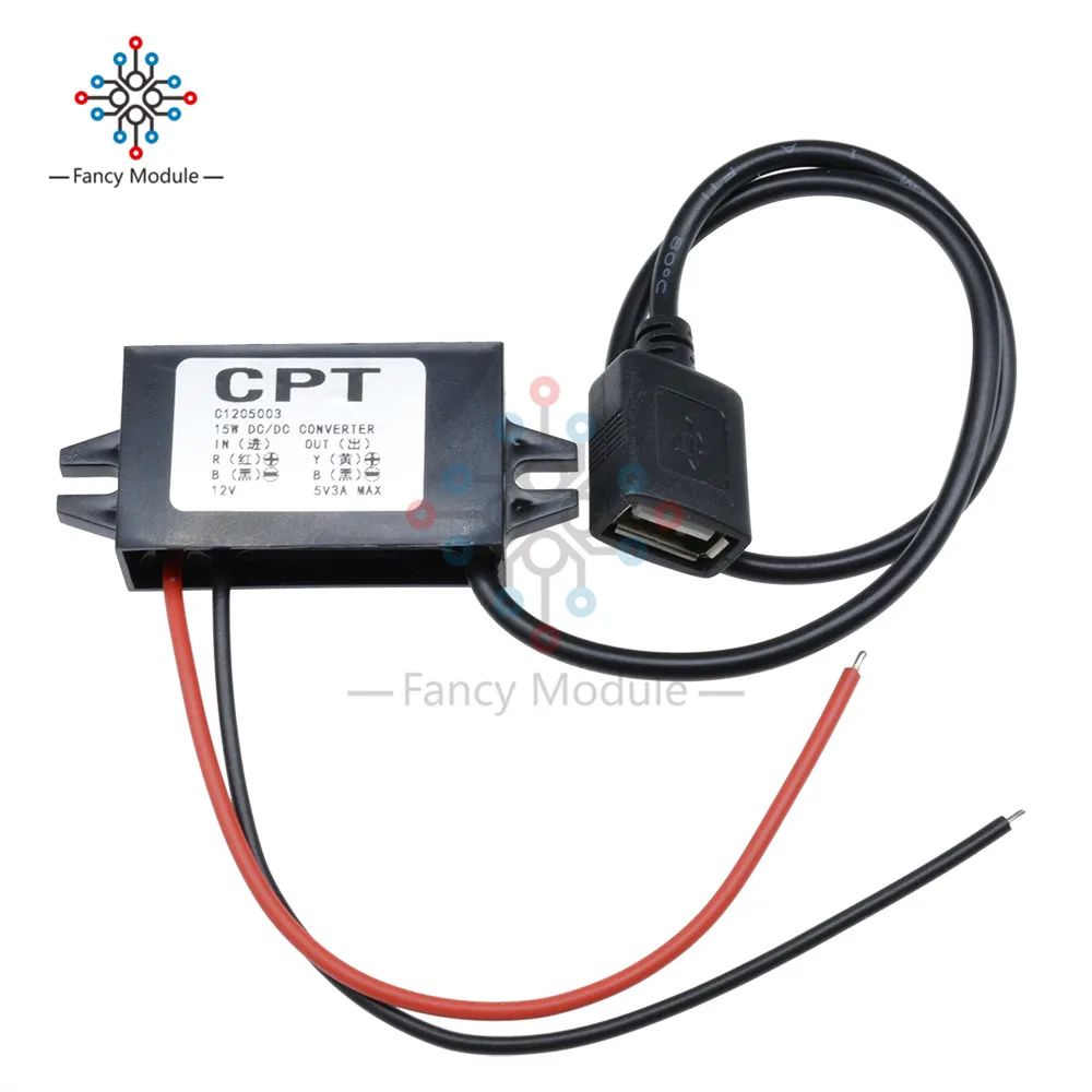 DC-DC 12V to 5V Step-Down Power Supply Module USB Female Port Converter Potting Waterproof power module for phone charger
DC-DC 12V to 5V Step-Down Power Supply Module USB Female Port Converter Potting Waterproof power module for phone charger