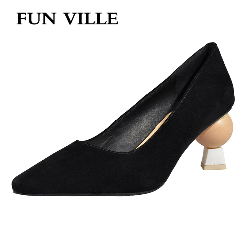 FUN VILLE Strange Style New Fashion Spring Summer High Heels shoes Women Pumps Natural Kid Suede Sexy Ladies Party Shoes Pointed 
FUN VILLE Strange Style New Fashion Spring Summer High Heels shoes Women Pumps Natural Kid Suede Sexy Ladies Party Shoes Pointed