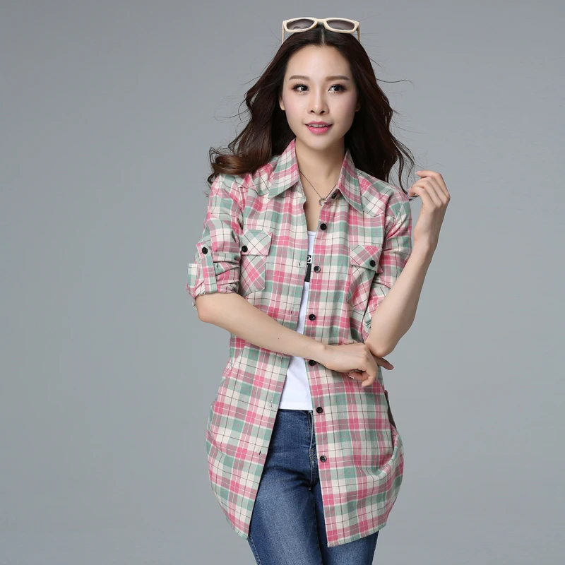 New Women Blouses Long Sleeve Shirts Cotton Red and Black Flannel Plaid Shirt Casual Female Plus Size Blouse Tops
New Women Blouses Long Sleeve Shirts Cotton Red and Black Flannel Plaid Shirt Casual Female Plus Size Blouse Tops