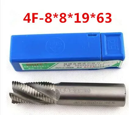 New 4flute M2AI dia 8mm end mills milling cutter machine tool Roughing cutter CNC tools Super-hard high speed steel 4F-8*8*19*63
New 4flute M2AI dia 8mm end mills milling cutter machine tool Roughing cutter CNC tools Super-hard high speed steel 4F-8*8*19*63