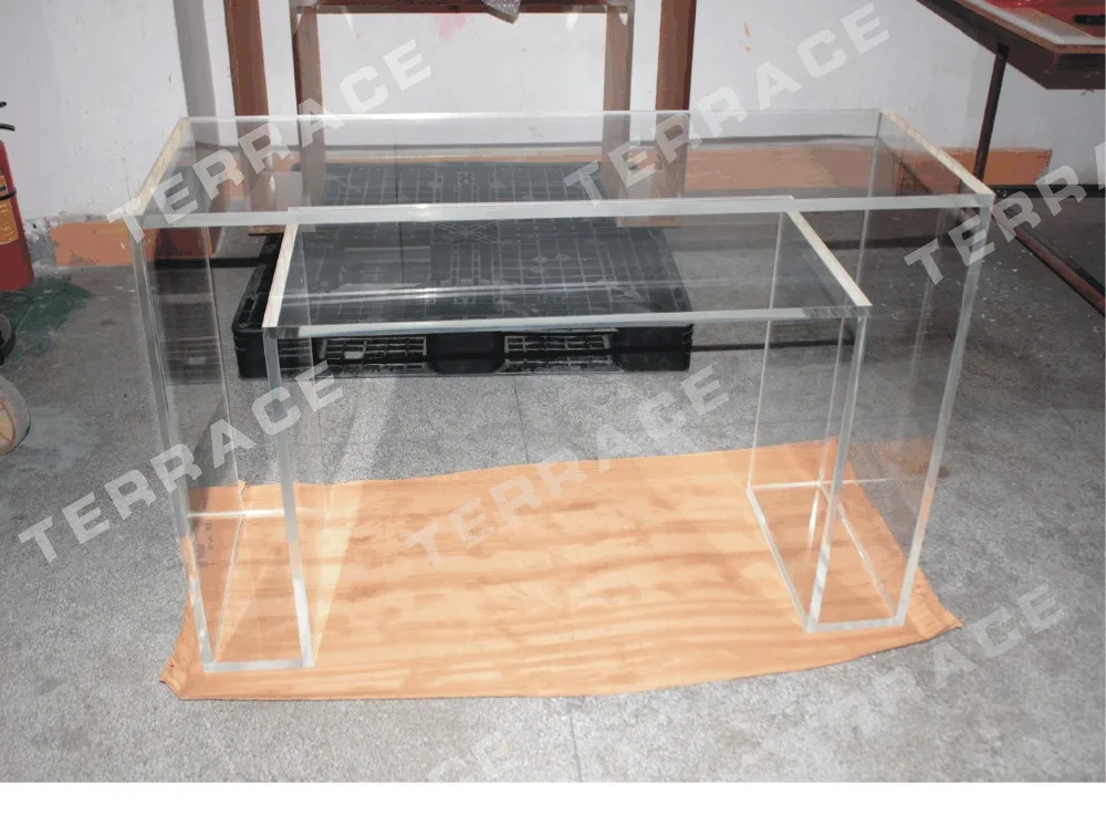 Бесплатная доставка прозрачный акриловый консольный стол Lucite Пьедестал | Мебель
