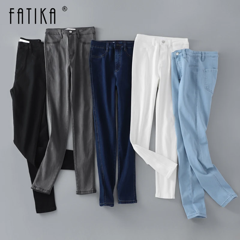 Женские базовые джинсы Fatika, однотонные узкие джинсы с высокой талией, классические брюки-карандаш
Женские базовые джинсы Fatika, однотонные узкие джинсы с высокой талией, классические брюки-карандаш