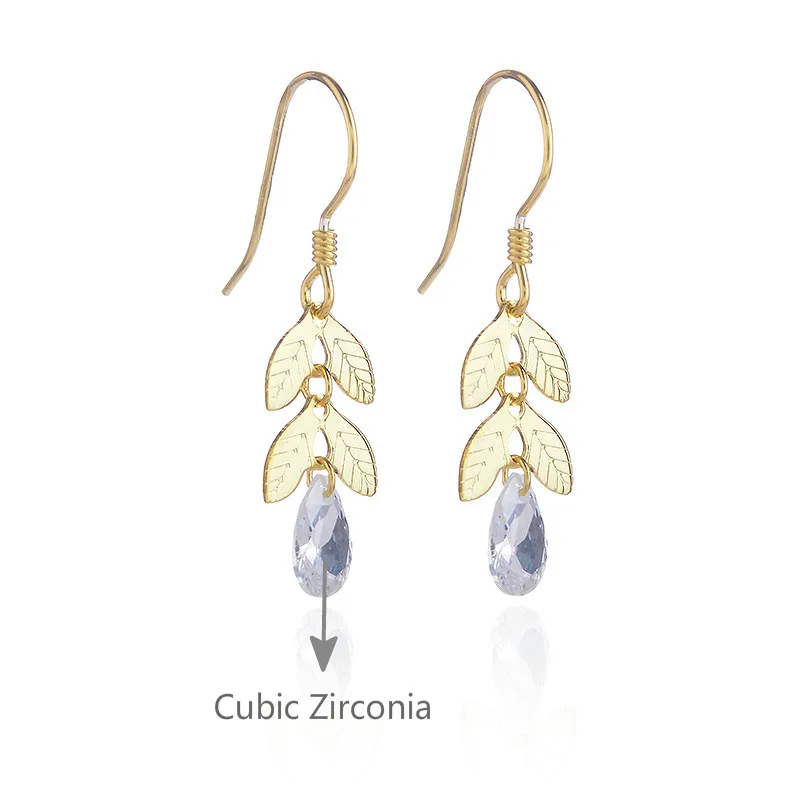 Flyleaf Cubic Zirconia Gold Earings Fashion Jewelry Dangling Fancy 100% 925 Sterling Silver Leaf Drop Earring For Women Wedding
Flyleaf Cubic Zirconia Gold Earings Fashion Jewelry Dangling Fancy 100% 925 Sterling Silver Leaf Drop Earring For Women Wedding