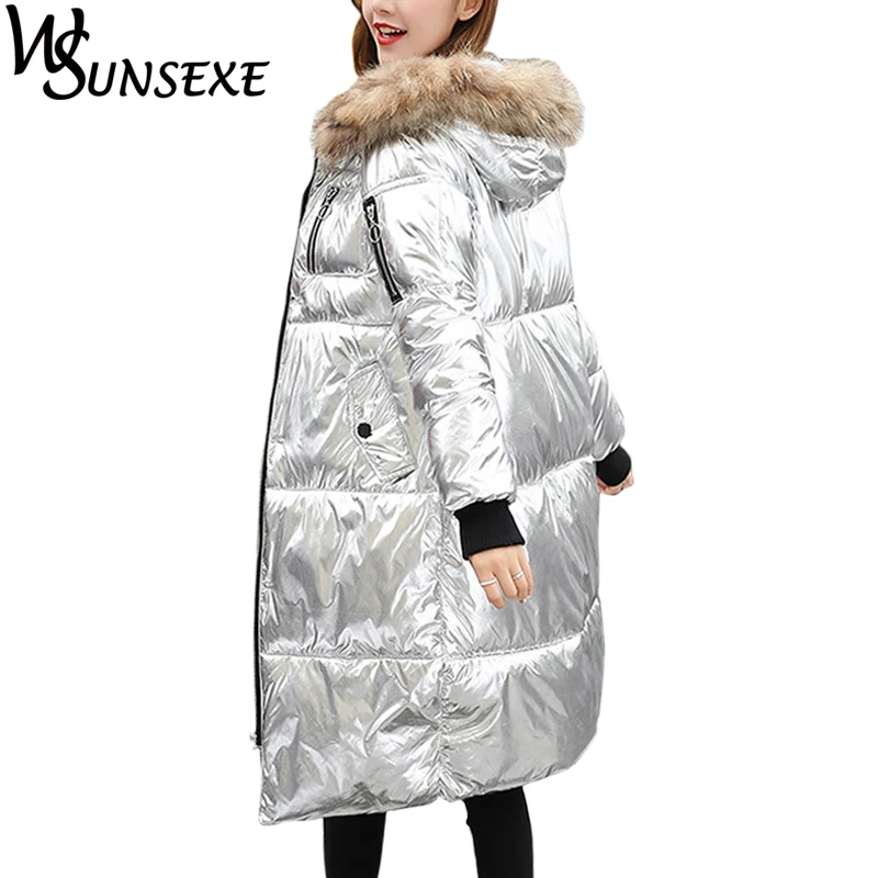 Fashion Metal Golden Silver Bright Hooded Jacket Coat Women's Winter Warm Cotton Padded Long Parkas New Bomber Streetwear Parka
Fashion Metal Golden Silver Bright Hooded Jacket Coat Women's Winter Warm Cotton Padded Long Parkas New Bomber Streetwear Parka