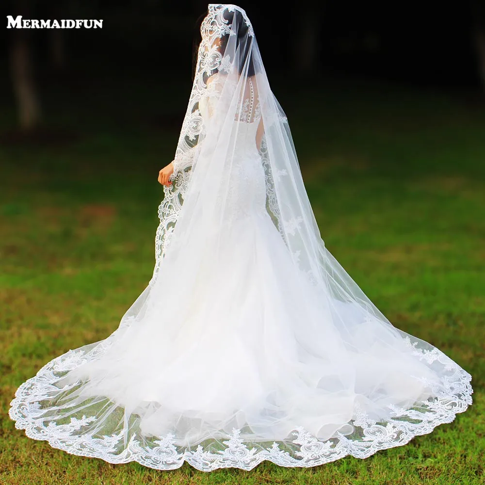 Real Photos One Layer Lace Edge Chapel Woodland Wedding Veils with Comb Long White Ivory Tulle Bridal Veil
Real Photos One Layer Lace Edge Chapel Woodland Wedding Veils with Comb Long White Ivory Tulle Bridal Veil