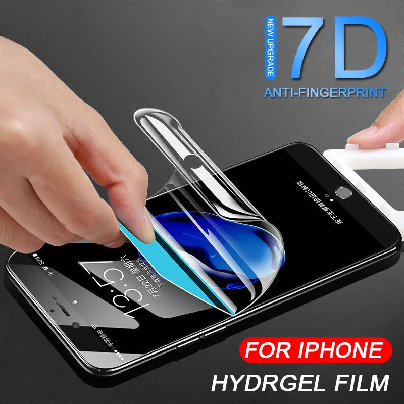 Мягкая Гидрогелевая пленка 7D с полным покрытием для iphone 7 8 6 6s Plus X Защитная не