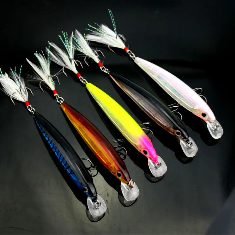 2PCS Feather Fake Lures Hard Feather Hook Minnow 3D Eye Wobbler Faux Lure Plastic Bait Bead Fishing Lure Set Fish Supplies
2PCS Feather Fake Lures Hard Feather Hook Minnow 3D Eye Wobbler Faux Lure Plastic Bait Bead Fishing Lure Set Fish Supplies