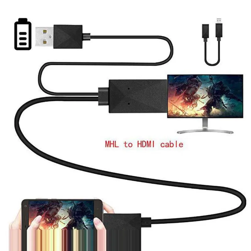1.8 m Micro USB MHL to HDMI Cable 5 Pin & 11 HD TV Cables Adapter for SamSung HuaWei Xiaomi HTC New | Электроника