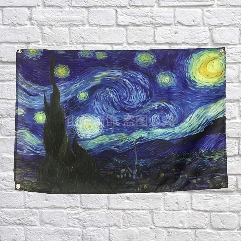 Van Gogh Poster Banners Bar Cafe Hotel Theme Wall Decoration Hanging Art Waterproof Cloth Polyester Fabric Flags oil Painting
Van Gogh Poster Banners Bar Cafe Hotel Theme Wall Decoration Hanging Art Waterproof Cloth Polyester Fabric Flags oil Painting