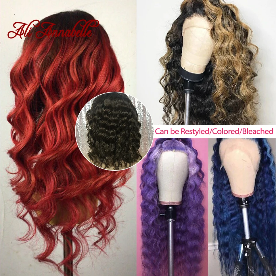 Full Lace Human Hair Wigs with Baby 130% 150% Density Pre Plucked Peruvian Loose Wave Glueless | Шиньоны и парики