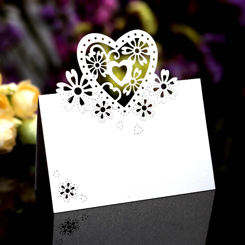 50pcs Laser Cut Love Heart Table Name Place Card Guest Message Setting Invite Cards Wedding Event Party Favor Birthday Supplies
50pcs Laser Cut Love Heart Table Name Place Card Guest Message Setting Invite Cards Wedding Event Party Favor Birthday Supplies