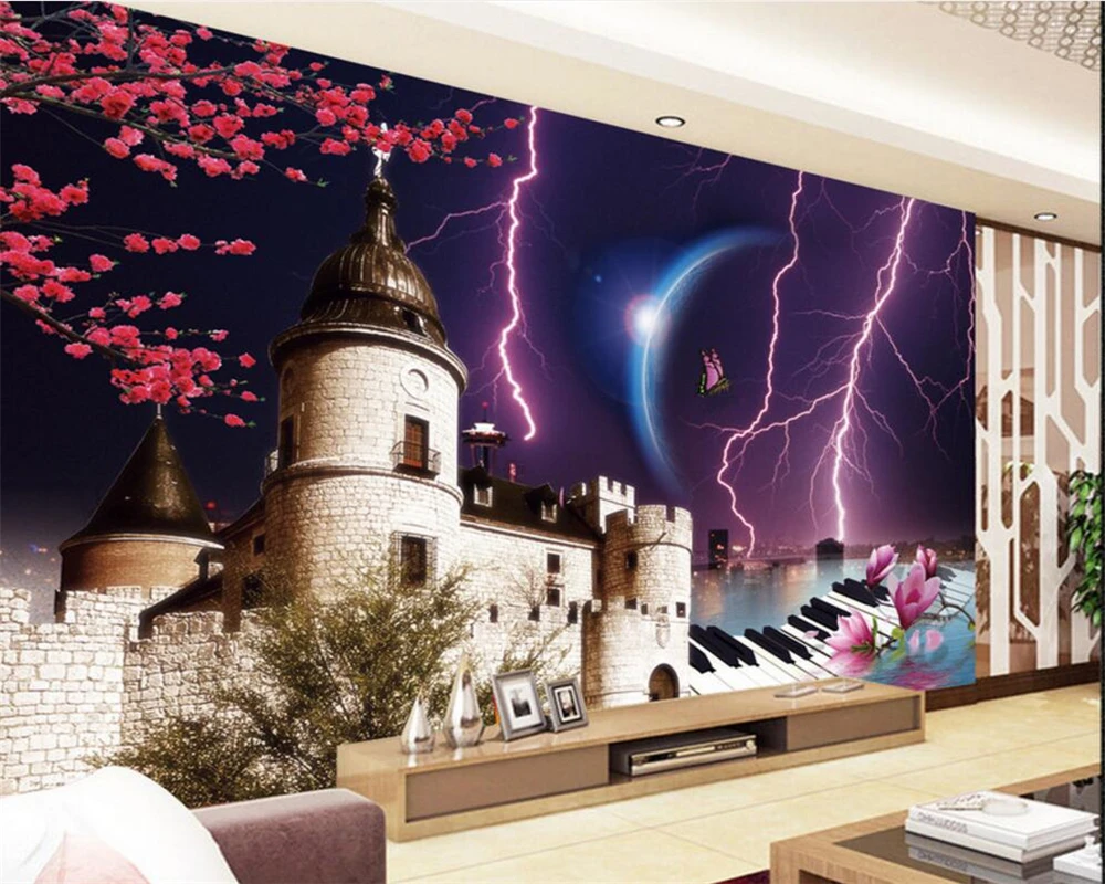 Beibehang Custom photo wallpaper fantasy castle planet butterfly magnolia flower reflection 3D living room TV wall wallpaper
Beibehang Custom photo wallpaper fantasy castle planet butterfly magnolia flower reflection 3D living room TV wall wallpaper
