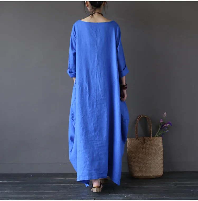 Women loose kaftan 1/2 Sleeve black white green linen tunic dress tunique longue femme plus size dresses for women 4xl 5xl 6xl
Women loose kaftan 1/2 Sleeve black white green linen tunic dress tunique longue femme plus size dresses for women 4xl 5xl 6xl