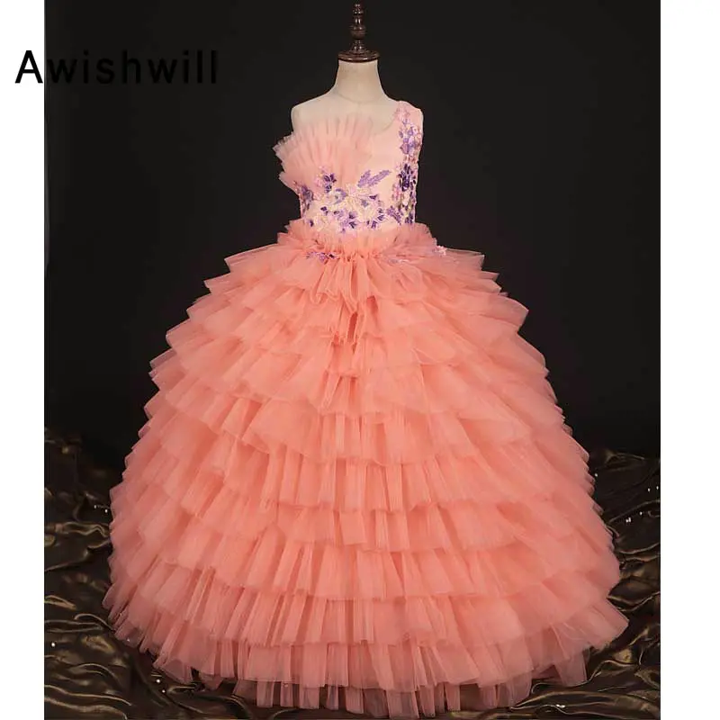New Arrival 2020 Pageant Dresses for Girls One Shoulder Appliques Tiered Tulle Ball Gown Flower Girl Dress Long
New Arrival 2020 Pageant Dresses for Girls One Shoulder Appliques Tiered Tulle Ball Gown Flower Girl Dress Long