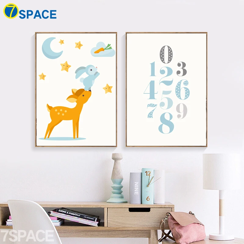 Cartoon Rabbit Deer Moon Star Quote Nordic Posters And Prints Wall Art Canvas Painting Animal Wall Pictures Kids Room Home Decor
Cartoon Rabbit Deer Moon Star Quote Nordic Posters And Prints Wall Art Canvas Painting Animal Wall Pictures Kids Room Home Decor