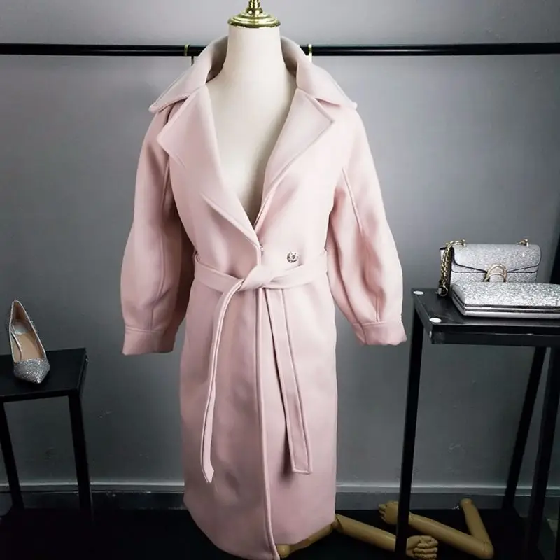 Plus Size Wool Coats Turn-down Collar Adjustable Belt Loose Warm Wool Blends Winter Coat Women Elegant Long Solid Coats Female
Plus Size Wool Coats Turn-down Collar Adjustable Belt Loose Warm Wool Blends Winter Coat Women Elegant Long Solid Coats Female