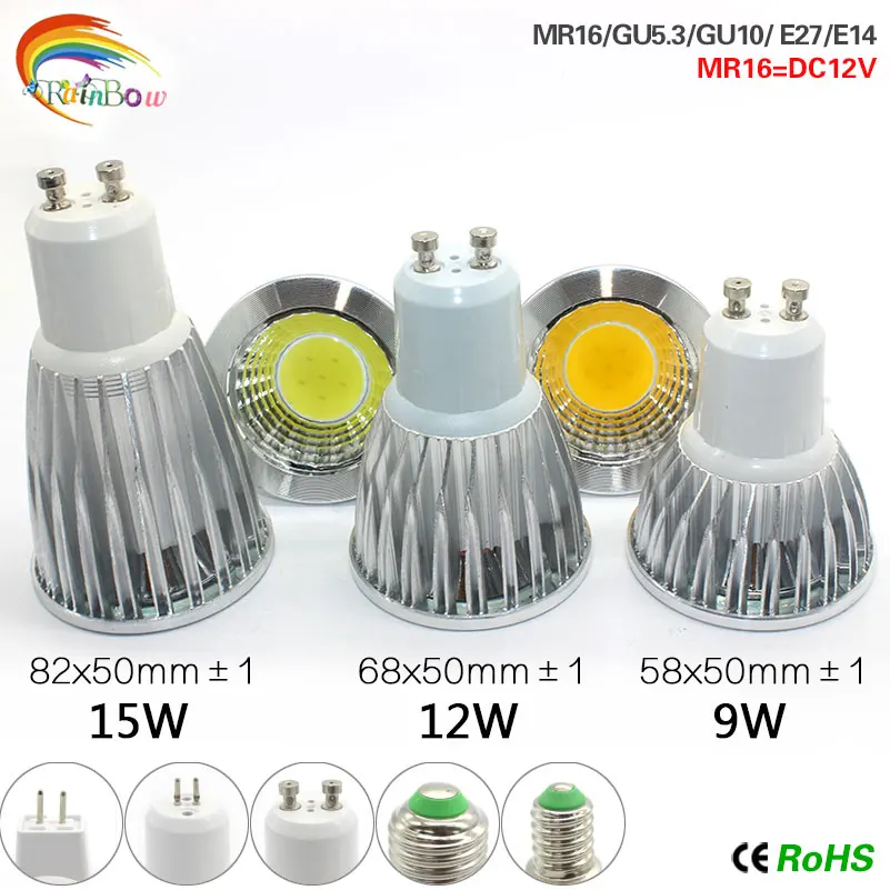 3PCS Best Quality LED Bulbs Dimmable Led Light 85-265V 9W 12W 15W E27 COB LED Lamp Light GU10 GU5.3 E27 E14 MR16 Led Spotlight
3PCS Best Quality LED Bulbs Dimmable Led Light 85-265V 9W 12W 15W E27 COB LED Lamp Light GU10 GU5.3 E27 E14 MR16 Led Spotlight