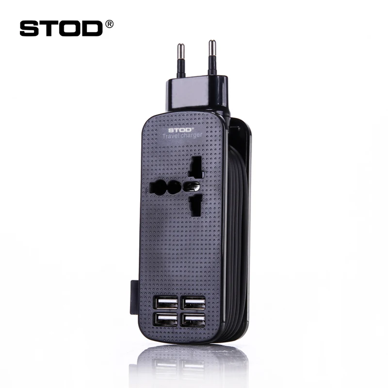 STOD USB зарядное устройство 4 порта 21 Вт AC Розетка 500 дорожная полоса зарядки розетки