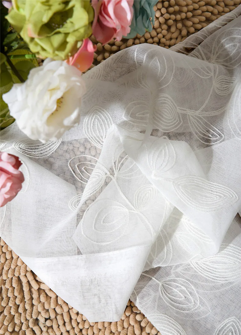 European White Embroidered Voile Curtains Bedroom Sheer Curtains for Living Room Tulle Window Curtains/Panels Window Screening
European White Embroidered Voile Curtains Bedroom Sheer Curtains for Living Room Tulle Window Curtains/Panels Window Screening
