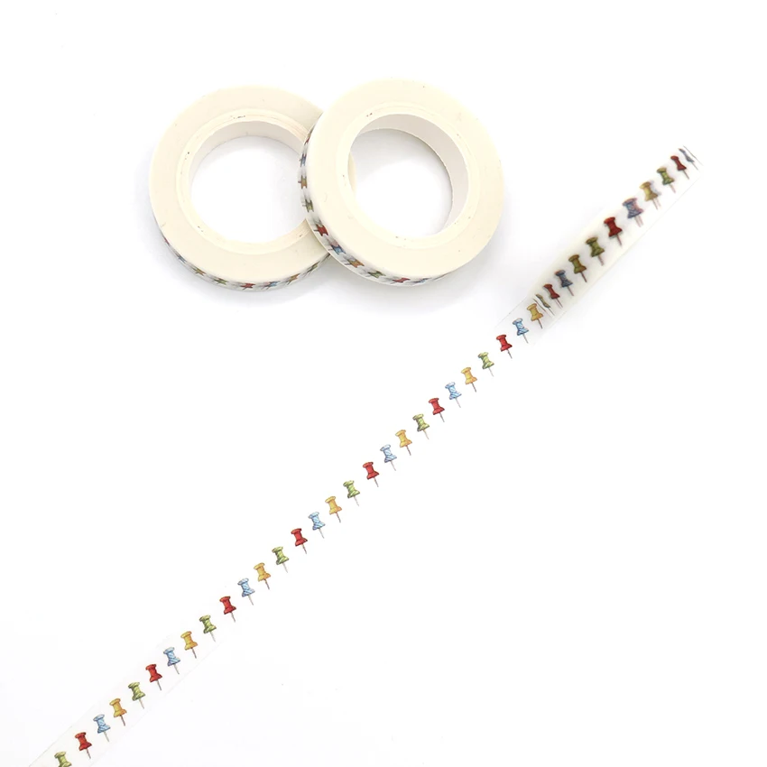 10m*8mm Creative Colorful Pushpin Washi Tape High Sticky Masking Tape Office Supply Hand Tear Adhesive Paper Tape DIY Book Diary
10m*8mm Creative Colorful Pushpin Washi Tape High Sticky Masking Tape Office Supply Hand Tear Adhesive Paper Tape DIY Book Diary