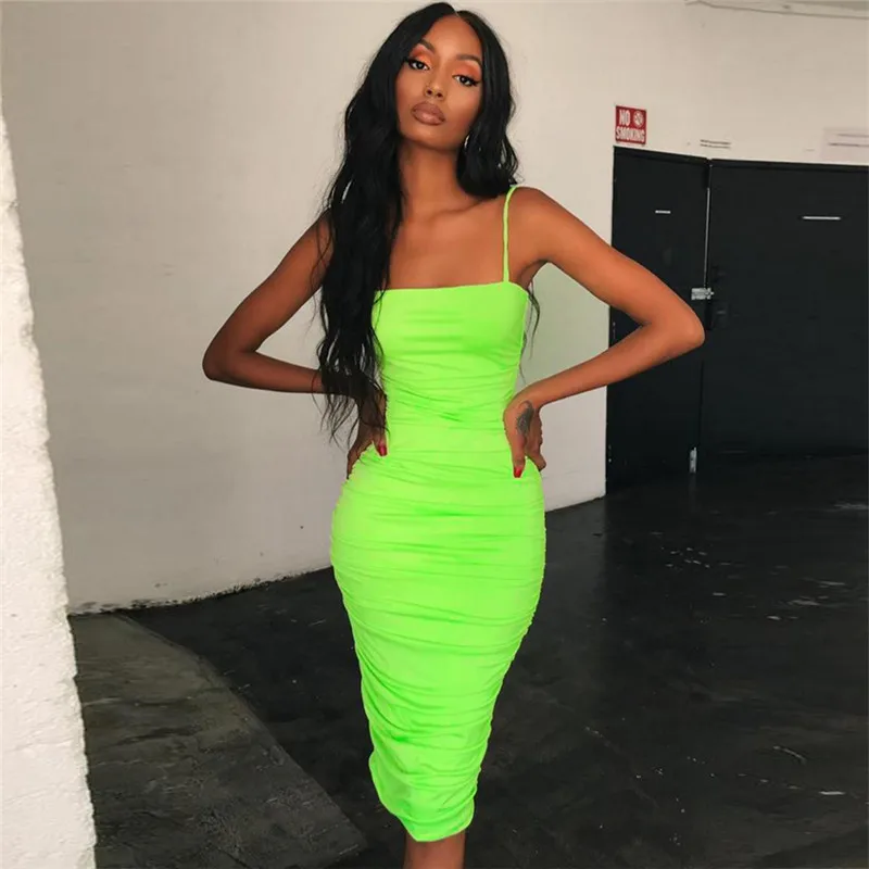 OMCHION Summer Dress 2019 New Slash Neck Strap Neon Dress Women Casual Mid-Calf Solid Sheath Bodycon Party Dresses JQ401
OMCHION Summer Dress 2019 New Slash Neck Strap Neon Dress Women Casual Mid-Calf Solid Sheath Bodycon Party Dresses JQ401