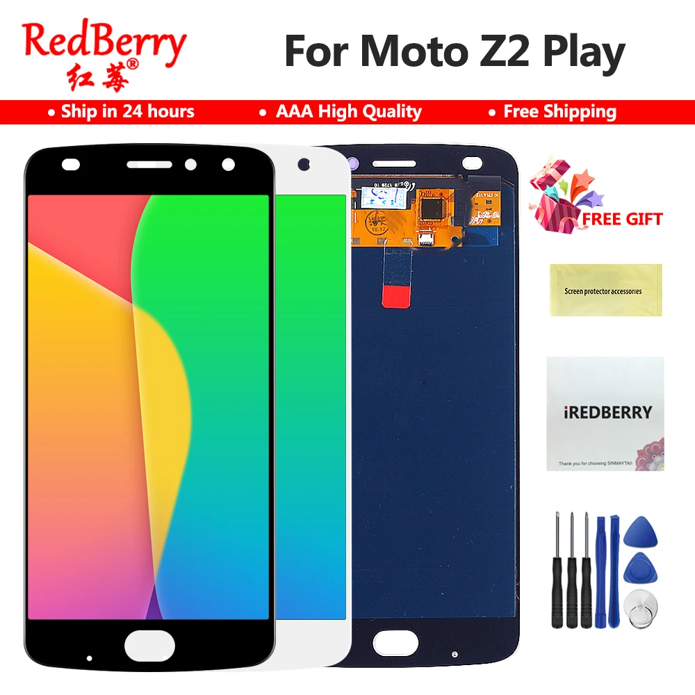 OLED дисплей 5 дюйма для Motorola Moto Z2 Play сменный сенсорный экран LCD XT1070 черный