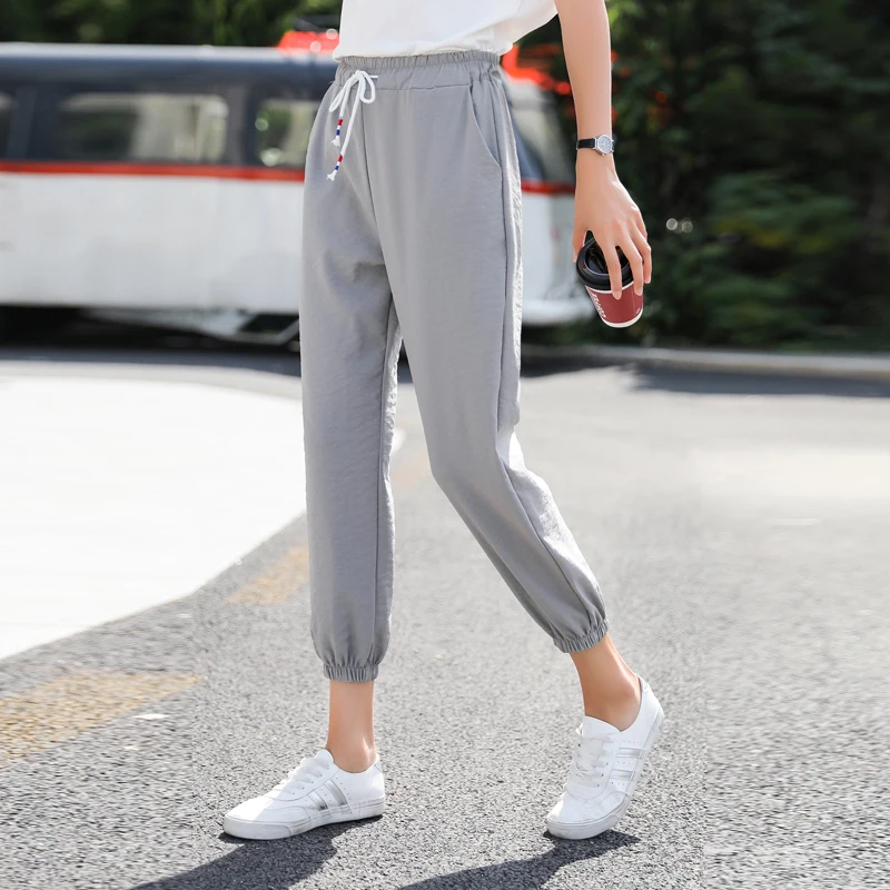 Casual pants women's thin loose wild student beam foot sports nine points harem pants
Casual pants women's thin loose wild student beam foot sports nine points harem pants