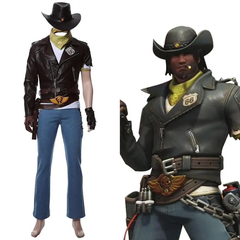 OW Jesse Mccree Cosplay Costume Outfit Full Suit For Adult Men Women Halloween Carnival Costumes
OW Jesse Mccree Cosplay Costume Outfit Full Suit For Adult Men Women Halloween Carnival Costumes