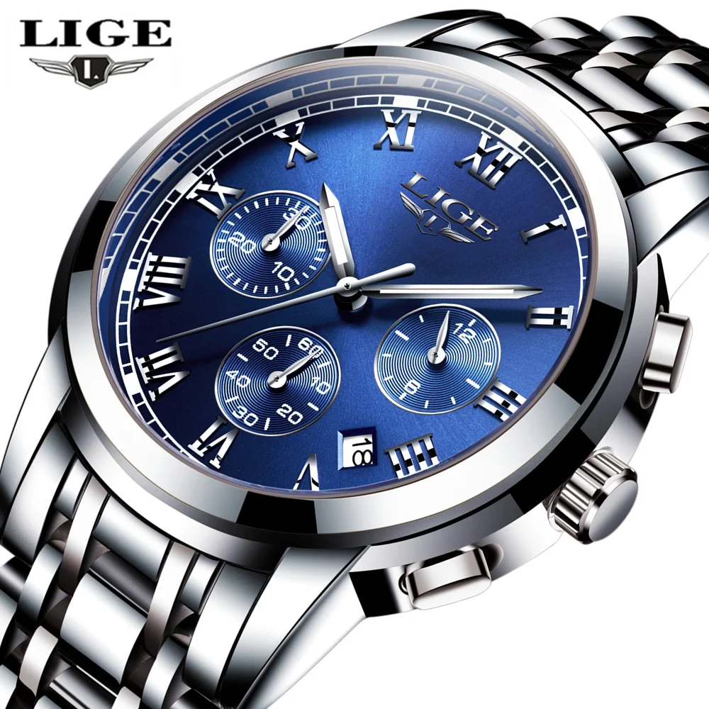 Top Marque De Luxe LIGE Hommes de Quartz-Montre En Acier Inoxydable Bande Noir Horloge Chronographe hommes Montres relogio masc
Top Marque De Luxe LIGE Hommes de Quartz-Montre En Acier Inoxydable Bande Noir Horloge Chronographe hommes Montres relogio masc