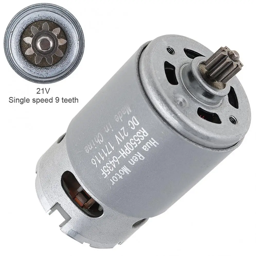 RS550 21V 400 - 19500 RPM DC Motor with Two-speed 12 Teeth and High Torque Gear Box for Electric Drill / Screwdriver
RS550 21V 400 - 19500 RPM DC Motor with Two-speed 12 Teeth and High Torque Gear Box for Electric Drill / Screwdriver