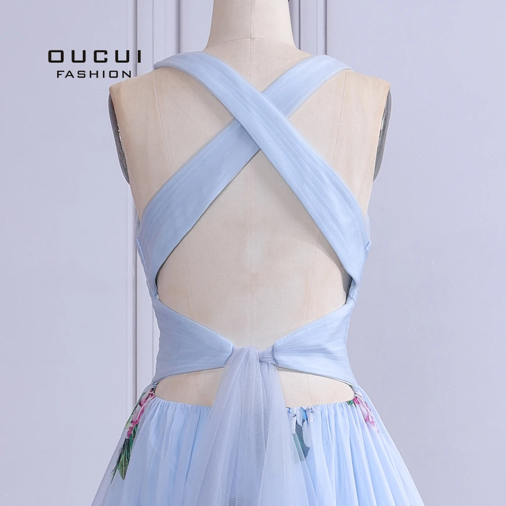 V-Neck A-Line Blue Prom Dress Robe De Soiree Flower Floor-Length Criss-Cross Sleeveless Even Gown Vestidos De Fiesta De Noche
V-Neck A-Line Blue Prom Dress Robe De Soiree Flower Floor-Length Criss-Cross Sleeveless Even Gown Vestidos De Fiesta De Noche