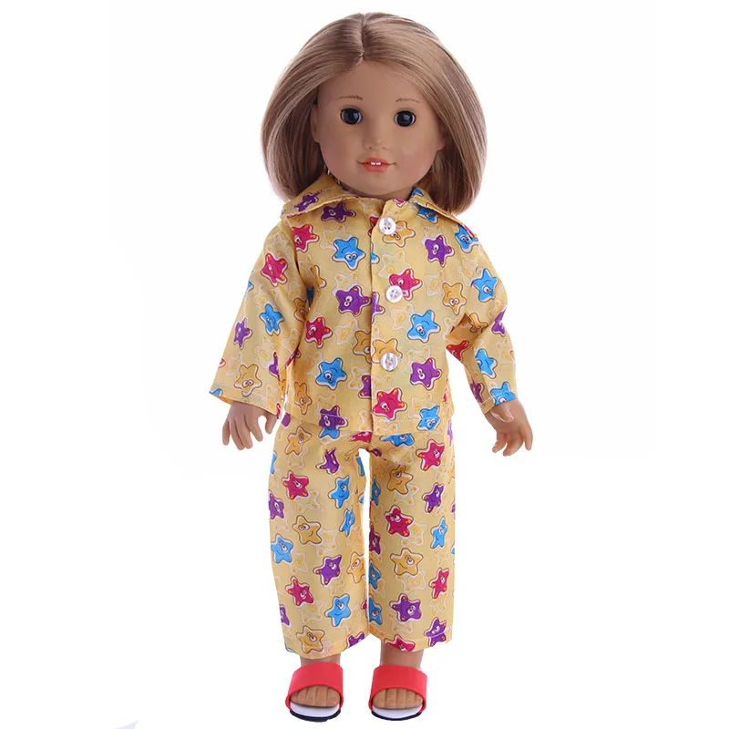Luckdoll New Cute Star Yellow Print Pajamas Doll Clothes Fit For 18Inch American Doll&43cm Baby Doll,Children G
Luckdoll New Cute Star Yellow Print Pajamas Doll Clothes Fit For 18Inch American Doll&43cm Baby Doll,Children G