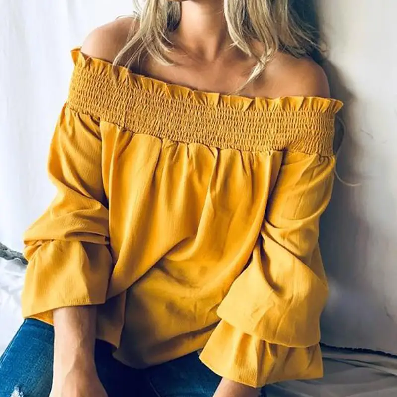 Off Shoulder Tops Women Autumn Long Sleeve Shirts Lady Sexy Slash Neck Work Blusas Casual Female Beach Blouse SJ3610X
Off Shoulder Tops Women Autumn Long Sleeve Shirts Lady Sexy Slash Neck Work Blusas Casual Female Beach Blouse SJ3610X