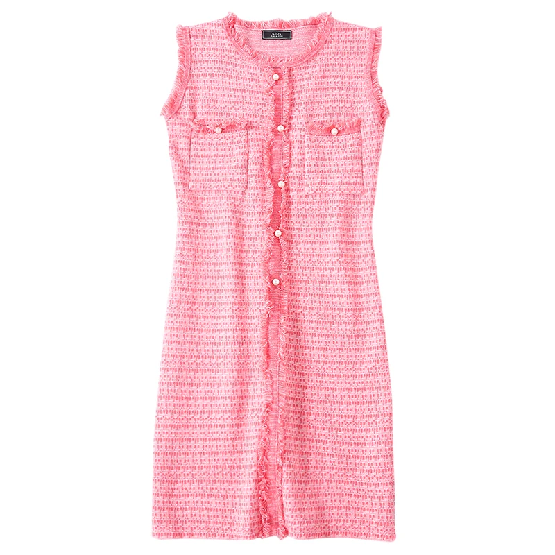 PERHAPS U Tweed Dress Elegant Straight Dresses Pink Sarafan No Sleeve Work Wear Fall Dress O Neck Mini Dress D0728
PERHAPS U Tweed Dress Elegant Straight Dresses Pink Sarafan No Sleeve Work Wear Fall Dress O Neck Mini Dress D0728