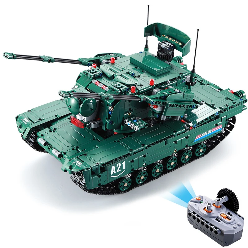 Remote Control RC Tank 61001 1498Pcs Military Weapon Model Building Blocks Bricks Toy DIY assembly toy Rotating launch tank toy
Remote Control RC Tank 61001 1498Pcs Military Weapon Model Building Blocks Bricks Toy DIY assembly toy Rotating launch tank toy