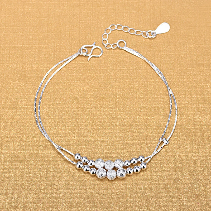 Wholesale Silver Color Chain Bracelets Fashion Silver Color Beads Bracelets For Women Jewelry
Wholesale Silver Color Chain Bracelets Fashion Silver Color Beads Bracelets For Women Jewelry