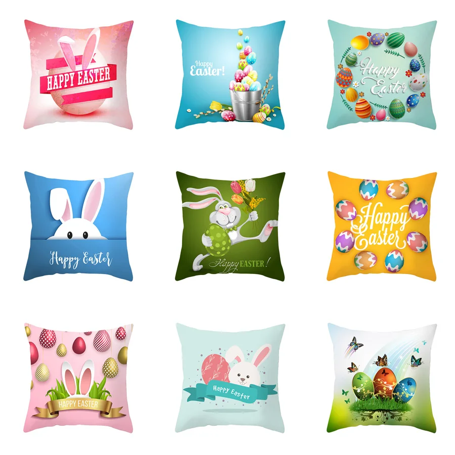 Happy Easter Cushion Cover Easter Bunny Decoration Pillowcase Rabbit Egg Polyester Throw Pillow Case Cover kerstmis navidad
Happy Easter Cushion Cover Easter Bunny Decoration Pillowcase Rabbit Egg Polyester Throw Pillow Case Cover kerstmis navidad