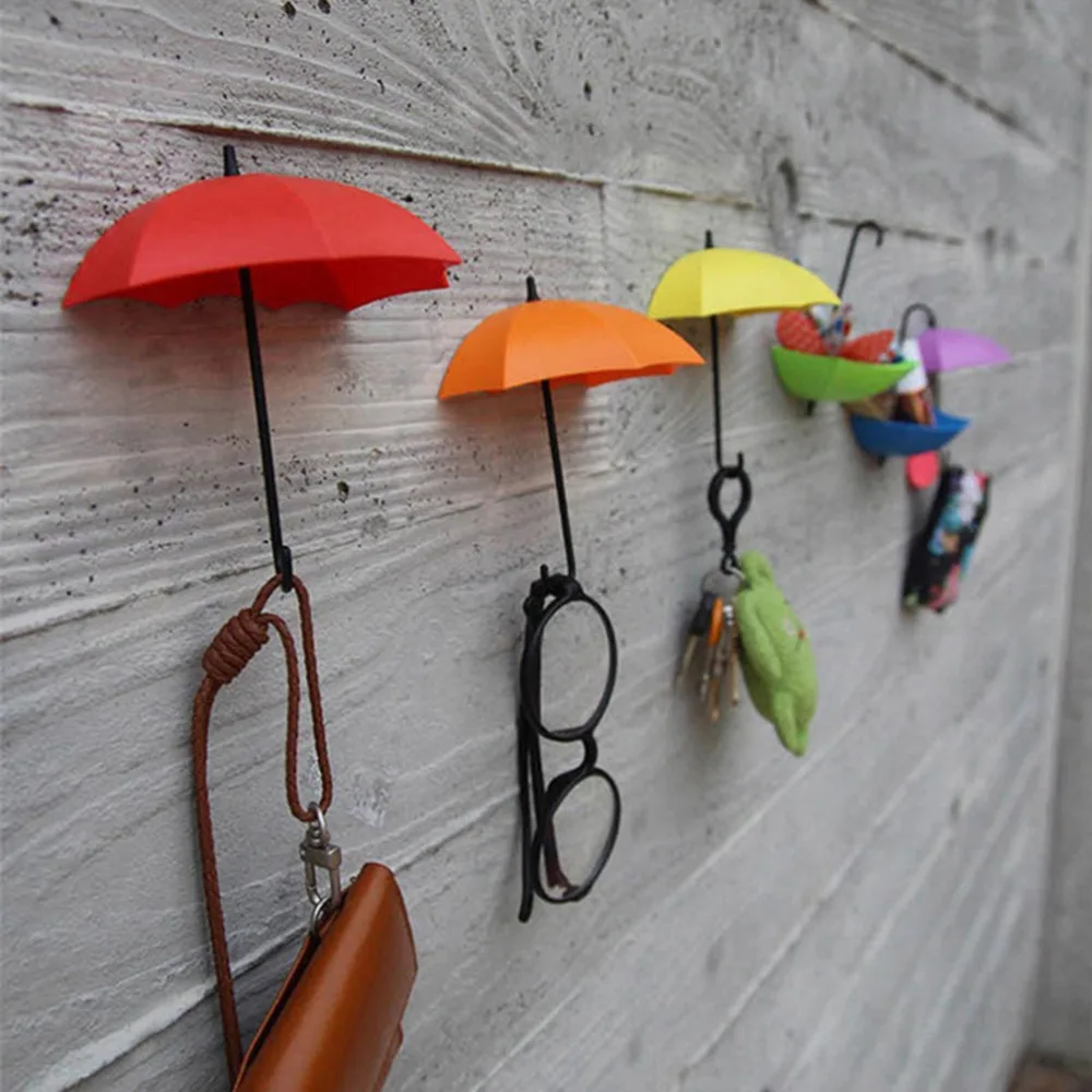 Зажим в форме зонта 3 шт. держатели Симпатичные самоклеящиеся настенные зажимы