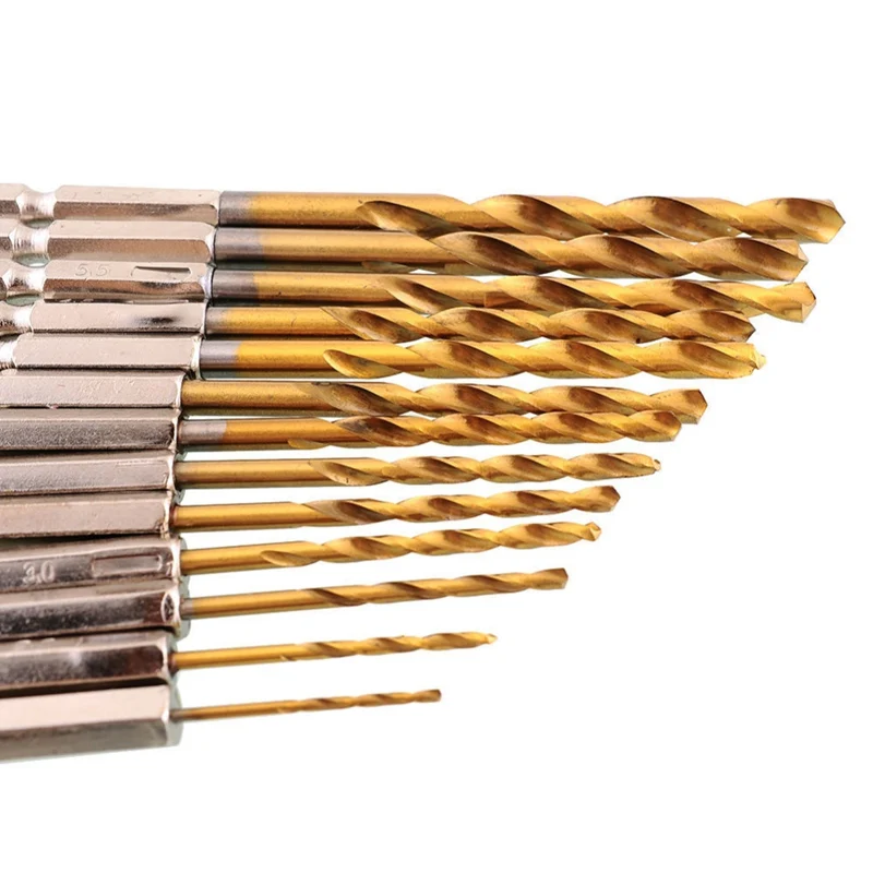 13pcs 1.5-6.5mm Hexagonal Screw Drills Power Woodworking Tools High Speed Steel 1/4" Hex Shank Drill Bit Set
13pcs 1.5-6.5mm Hexagonal Screw Drills Power Woodworking Tools High Speed Steel 1/4" Hex Shank Drill Bit Set