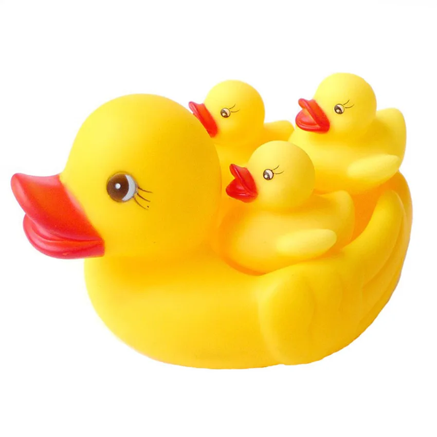 4pcs Set Lovely Mummy Rubber Race Squeaky Ducks Family Bath Toy Kids Game Toys Duck Animalking Shower Floating Water Classic Toy
4pcs Set Lovely Mummy Rubber Race Squeaky Ducks Family Bath Toy Kids Game Toys Duck Animalking Shower Floating Water Classic Toy