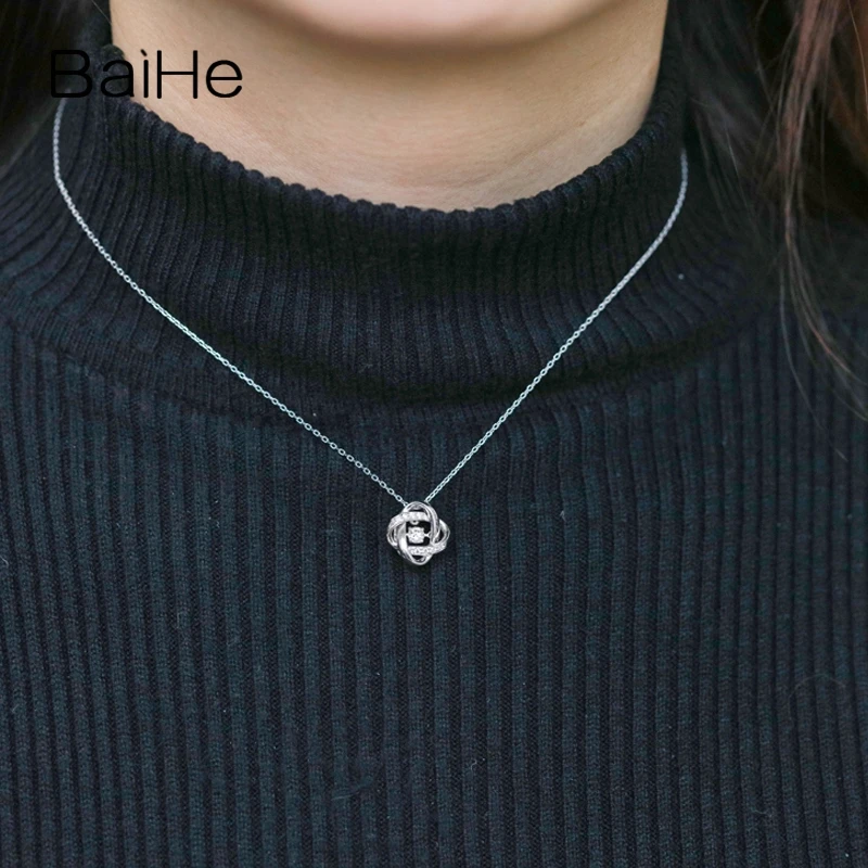 BAIHE Solid 18K White Gold 0.10ct H/SI Natural Diamond Women Trendy Fine Jewelry Elegant Beautiful flower diamond gift Necklaces
BAIHE Solid 18K White Gold 0.10ct H/SI Natural Diamond Women Trendy Fine Jewelry Elegant Beautiful flower diamond gift Necklaces