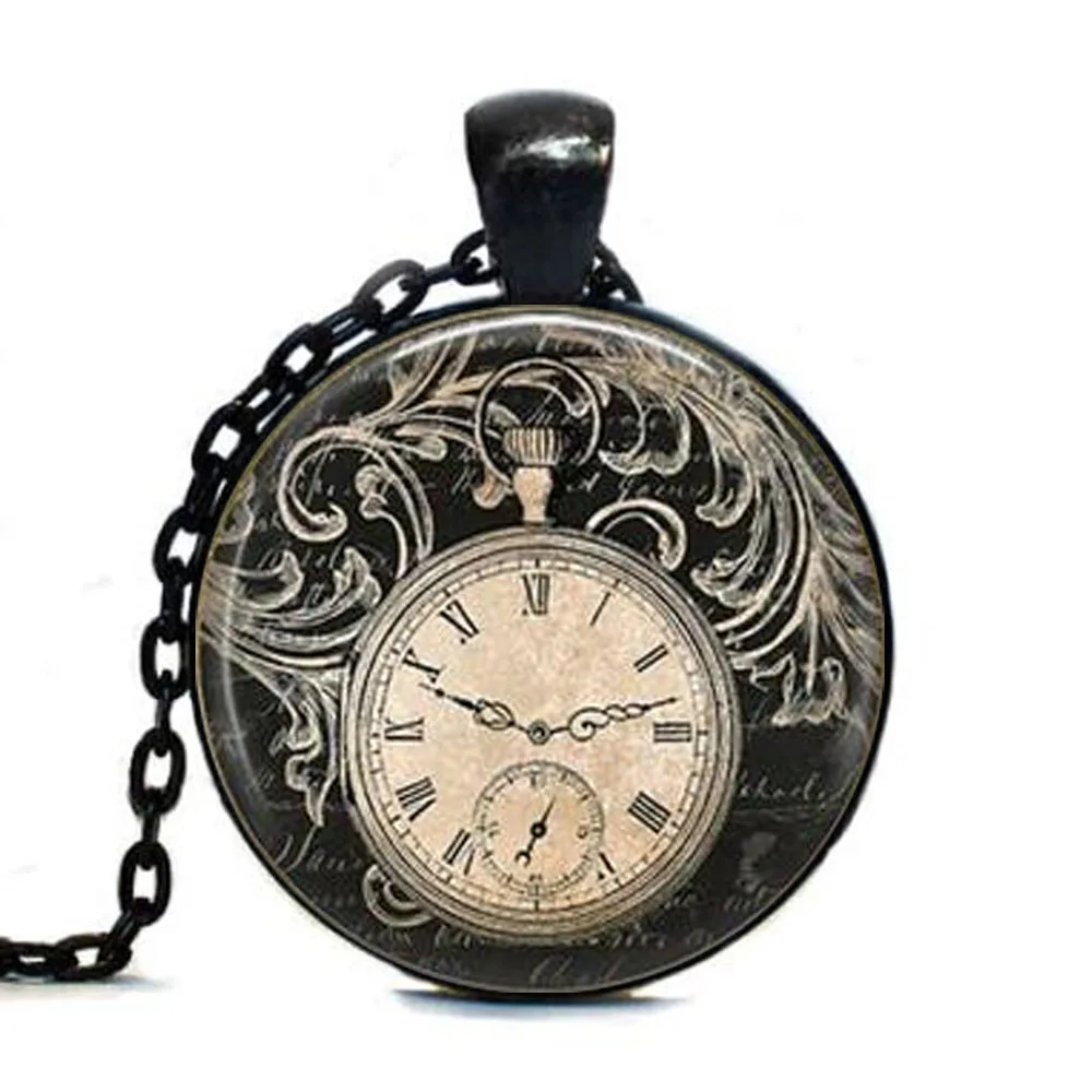 Steampunk Vintage Clock Necklace Round clock pocket watch pendant Art photo Pendant Glass Dome Clock Pendant jewellery chain
Steampunk Vintage Clock Necklace Round clock pocket watch pendant Art photo Pendant Glass Dome Clock Pendant jewellery chain